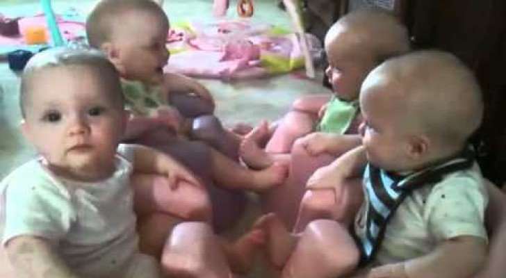 Babys sehen sich zum ersten Mal